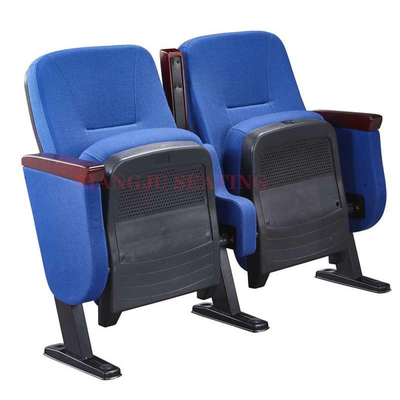 Metal Frame Padded Church Chairs Auditorium with Back Pocket