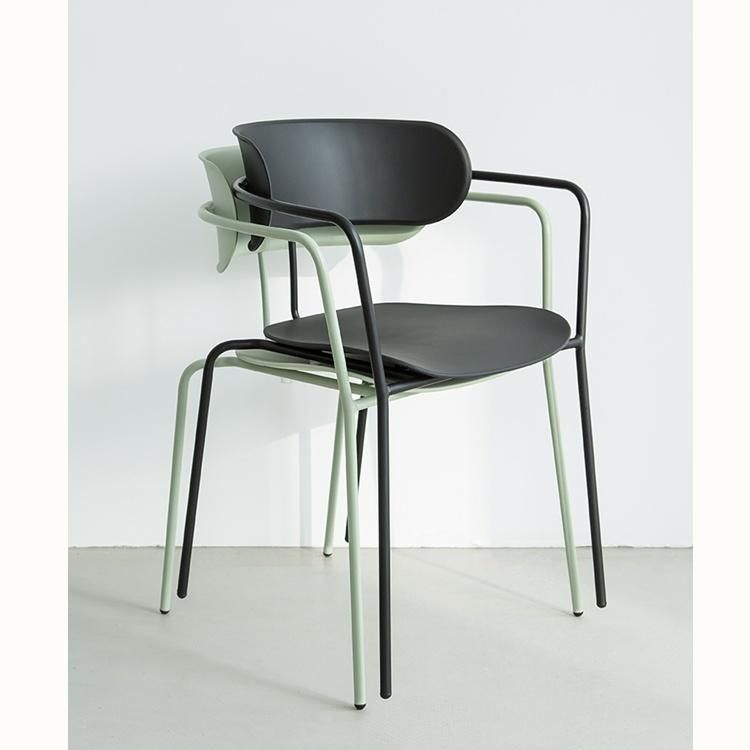 Fashion Coffee Garden Metal Dining Chair with Backrest