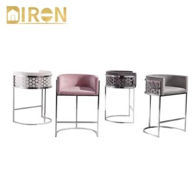 Modern Furniture Living Room Upholstered Metal Frame Upholstered Velvet Dining Bar Chairs