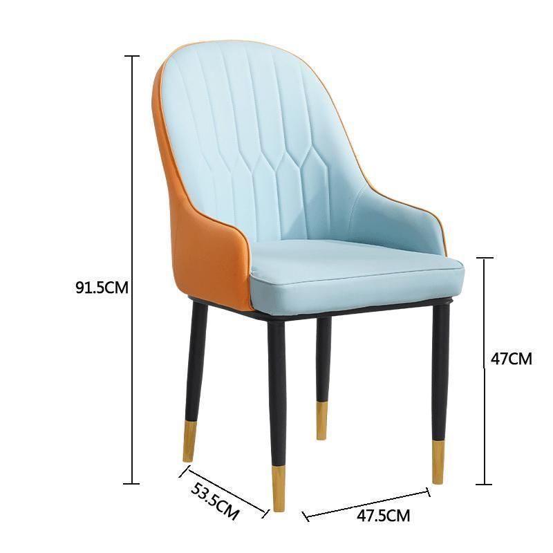 Wholesale Retro Accent Coffee Hotel White PU Leather Dining Chair