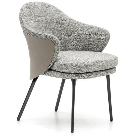 Fabric Upholstey Soft Fiberglass Shell Dining Chair