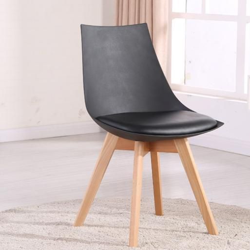 Indoor PP Modern Chair Home Furniture Tulip Plastic Dining Living Room Dining Chair with Beech Legs