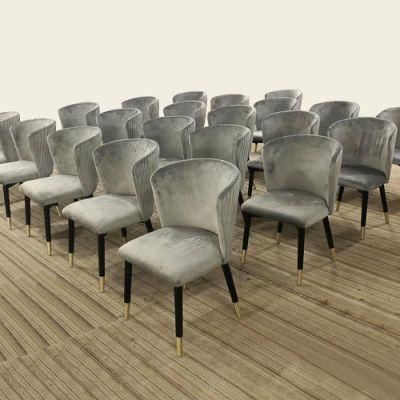 (SP-EC202) Creative Solid Wood Fabric Stainless Steel Chair for Western Restaurant