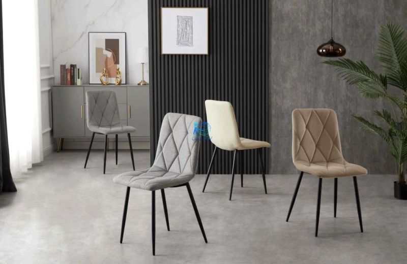 Hot Sale of Samll Dining Table Sets Dining Chair with Black Metal Legs