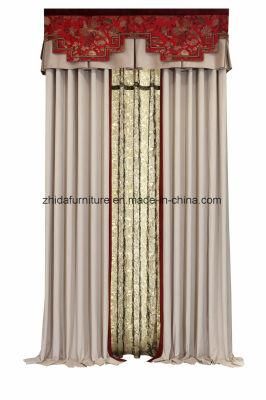 Zhida New Chinese Style European Design Living Room Window Curtains 100% Polyester Fabric Curtain for Hotel