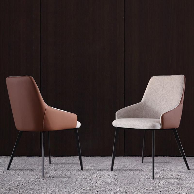 Wholesale Market Office Metal Base Fabric Suface Leather Dining Chairs