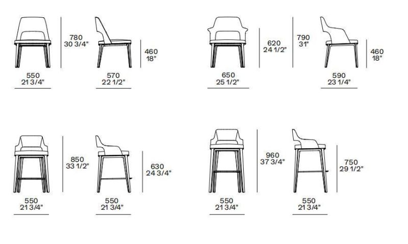 Sophie Lite, Arm Chairs, Solid Wood Base, Latest Italian Design Chair, Home Furniture Set and Hotel Furniture Custom-Made