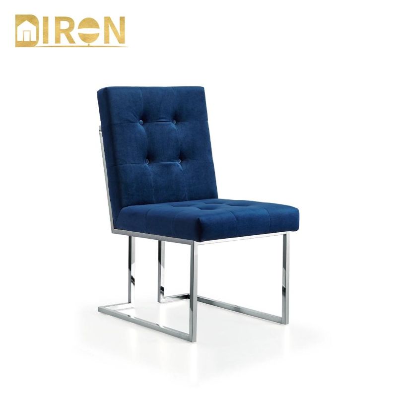 Hotel Home Living Room Modern Furniture Fabric Stainless Steel Dining Chair