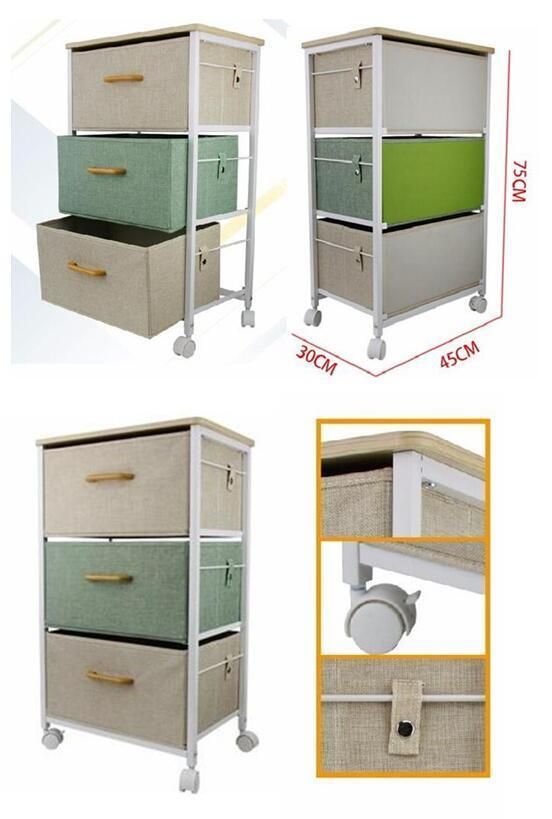 Removerable Several Drawers Storage Cabinet with Wheel Chest for Household