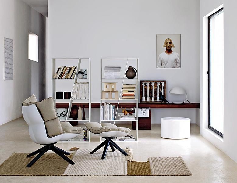 Husk Swivel Fabric Lounge Chair for Living Room