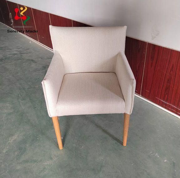 Commerical Hotel Restaurtant Lounge Furniture Meeting Upholstered Wood Frame Fabric Living Room Dining Chair