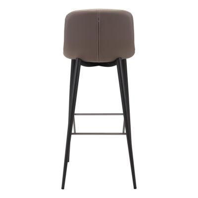 Hotel High Back Kitchen Minimalist PU Leather Counter Stool Bar Chair with Footrest