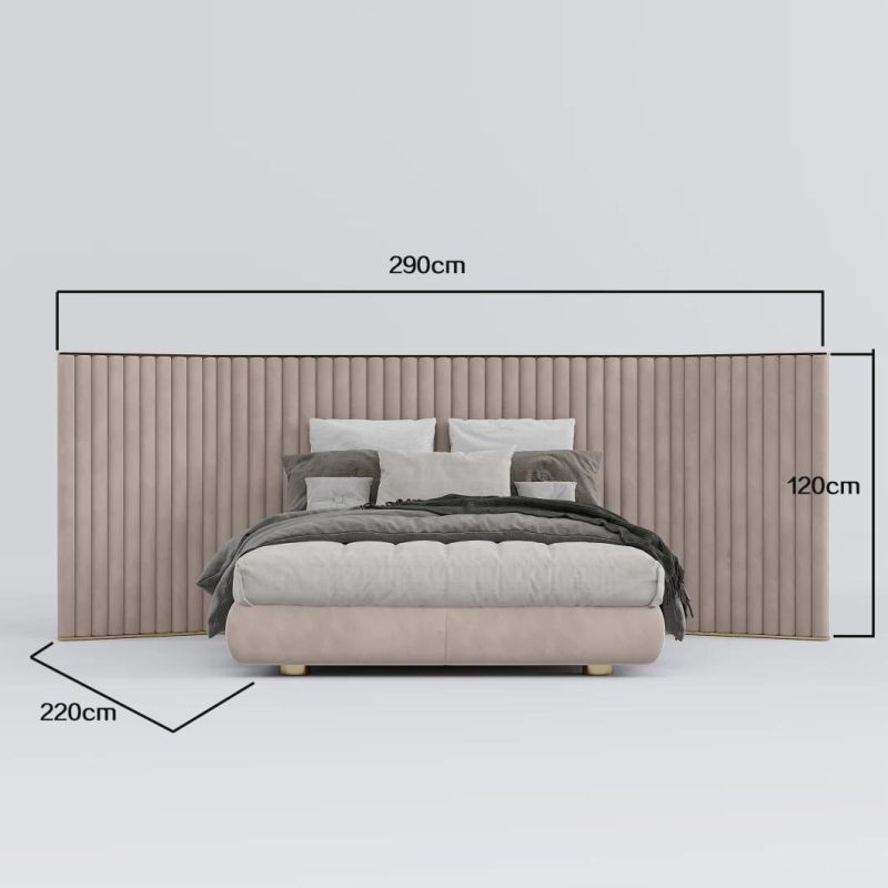 Modern Luxury Italian Style Bedroom Furniture Soild Wood Upholstered Mattress King Size Bed