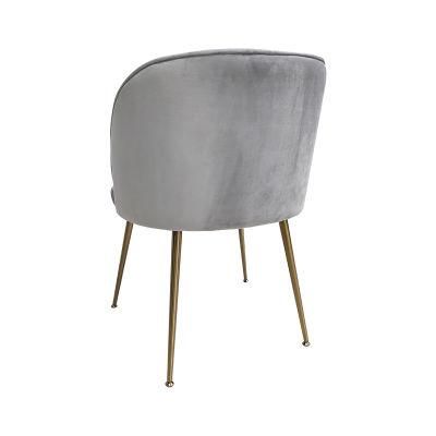 Modern Fabric Velvet Dining Chair with Golden Metal Base for Restaurant Bistro Hotel Dining Room Furniture