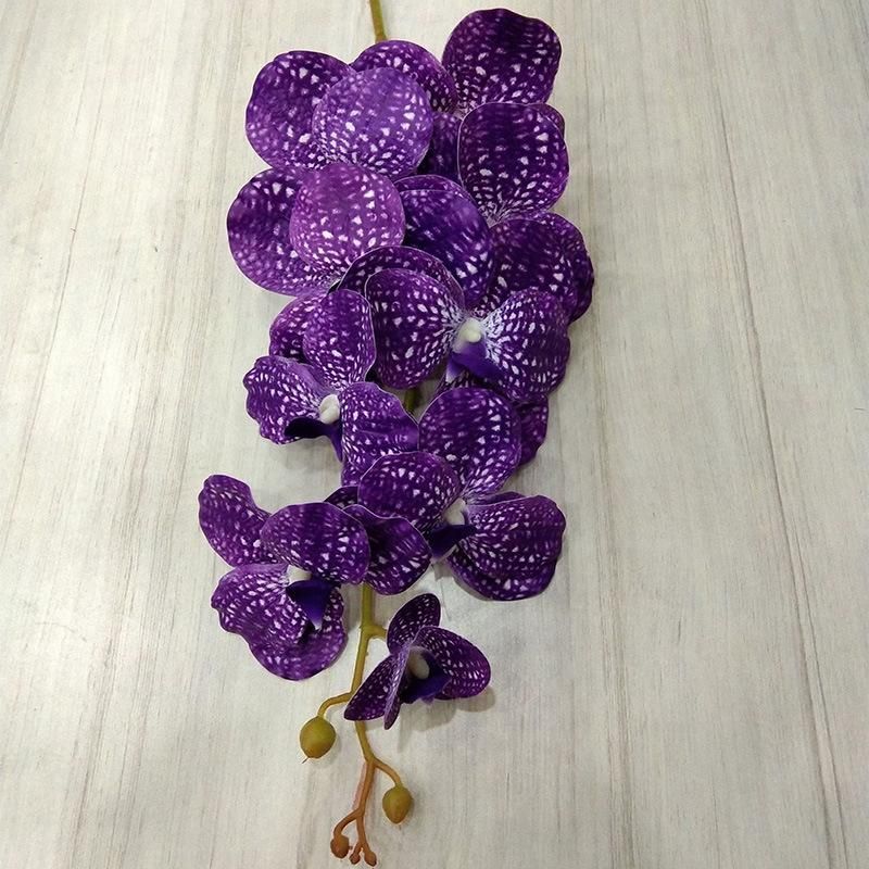 Wholesale Fabric Vanda Orchid Single Artificial Orchids Flower for Weddig Decoration