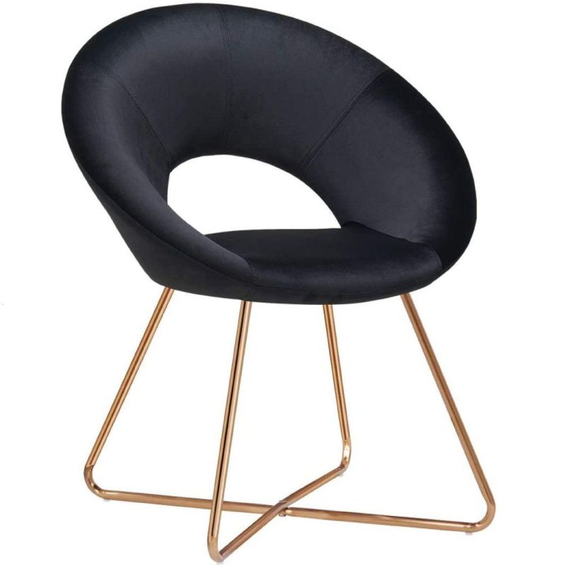 Home Furniture Dining Chair with PU Seat and Back Metal Leg