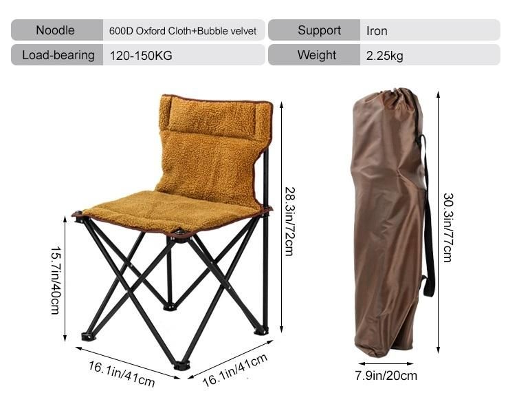 Wholesale OEM Leisure Portable Steel Cashmere Fishing Folding Camping Beach Chair