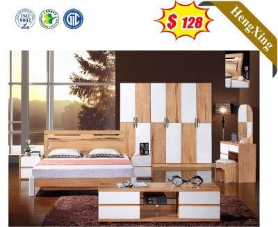 Home Furniture Queen Size Sturdy Detachable Wooden Slat Bed with Mattress