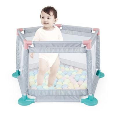 Hot Sell Light Gray Baby Pool Play Yard Safe Material Foldable Plastic Kids Infant Playpen Fence with 10PCS Balls Folding Kids Fence