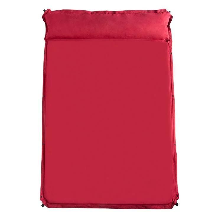 Outdoor Waterproof Suede Fabric Sleeping Mattress Self-Inflatable Air Coushion for Camping