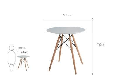 Modern Round Leisure Coffee Side Tables with Solid Wood and Steel Frame for Office and Home