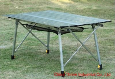 Portable Rolled Aluminum Folding Table Picnic Camping Barbecue with Carrying Bag