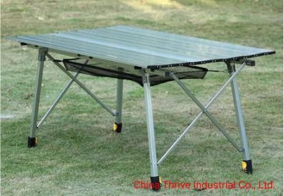 Portable Rolled Aluminum Folding Table Picnic Camping Barbecue with Carrying Bag
