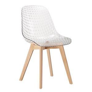High Quality PC Plastic Chair with Beech Wood Legs