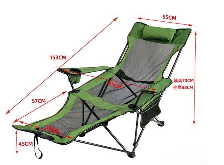 Good Load Bearing Portable and Stowable 600d Fabric Tall Folding Chair Outdoor Silla Plegable with Carry Bag