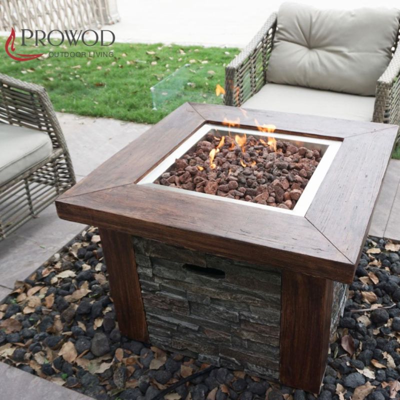 Gas Tank Inside Outdoor Living Square Gas Fire Pit Table