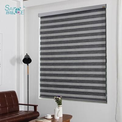 Factory Price Full Blackout Curtains Zebra Blinds Double Layer Roller Blinds Customized Size Curtains for Living Room