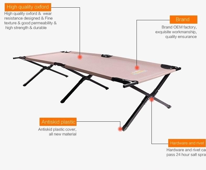 Hot Sale Compact Camping Bed Army Portablecot for Family Travelling