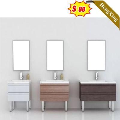 Asian European Stylish Bathroom Set Metal Handle LED Mirror Bathroom Cabinet