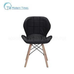 Modern Nordic Mini PU Upholstered Seat Wooden Leg Restaurant Outdoor Dining Chair