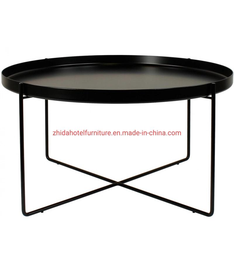 Golen Modern Marbling MDF Round Tea Table Sofa Side Simple Steel Coffee Table