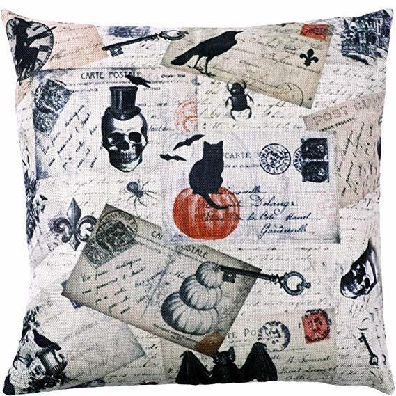 Digital Evil Birds Skull Printing Square Cushion Decoration Cushion on Sofa Linen Fabric