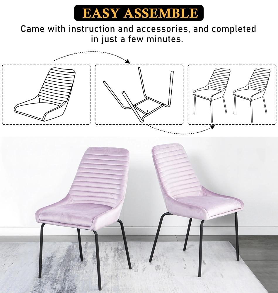 Wholesale Cheap Italian Comfortable Restaurant Furniture Hotel Modern Fabric Pink Cover Restaurant Dining Chair