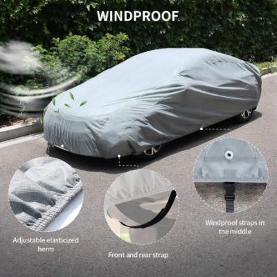 Car Cover All Weather UV Protection Basic Guard 3 Layer Breathable Dust Proof Universal Full Exterior Cover Fit Sedan up to 186&prime;&prime;