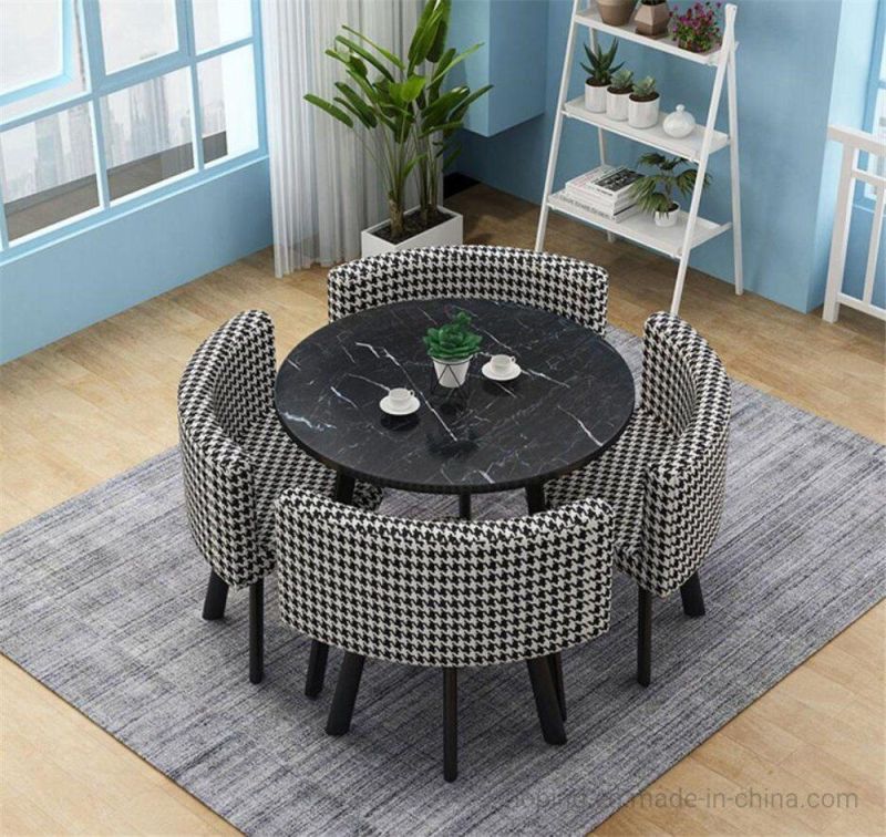 Modern Luxury Small Volume Leather Coffee Shop Metal Hotel Banquet Dining Event Wedding Home Room Party Cafe Leisure Table Chair Restaurants Furniture Set