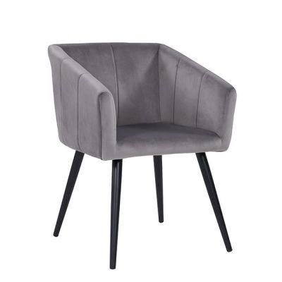 Luxury Design Home Bar Wedding Living Room Furniture Velvet Fabric Black Steel Dining Chair