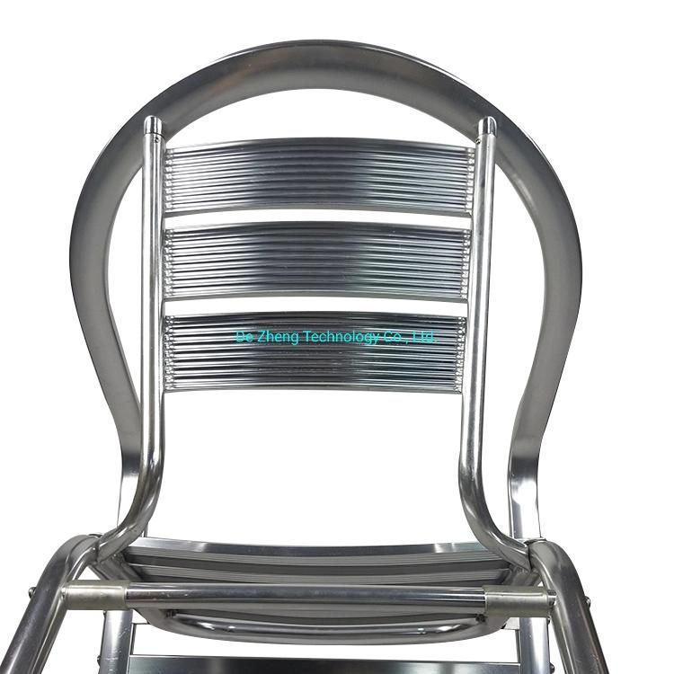 Commercial Outdoor Bistro Restaurant Chair Aluminium Slat Anti-Rusting Bar Chair Furniture