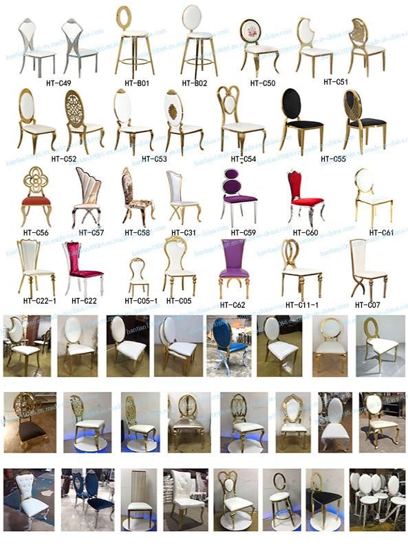 Hole Chair Hotel Furniture Event Gold Luxury Stainless Steel Banquet Wedding Chairs