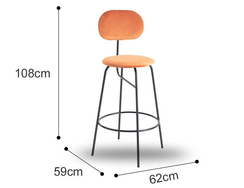 Dinner Wooden Wood Frame PP Plastic Seat Height Bar Stool Furniture for Smartbar Homebar Counter Cafe Restaurant High Bar Chair