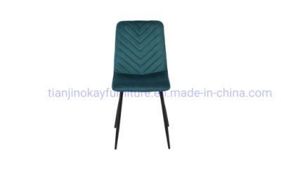 Okay Wholesale Nordic Velvet Modern Luxury Design Furniture Dining Room Chairs Dining Chairs with Metal Legs