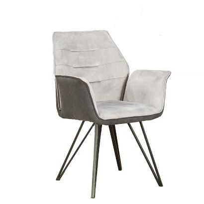 Modern Elegant Modern Style Hot Sale Restaurant Cafe Upholsteried Black Leather Velvet Chair Light Grey Dining Chair
