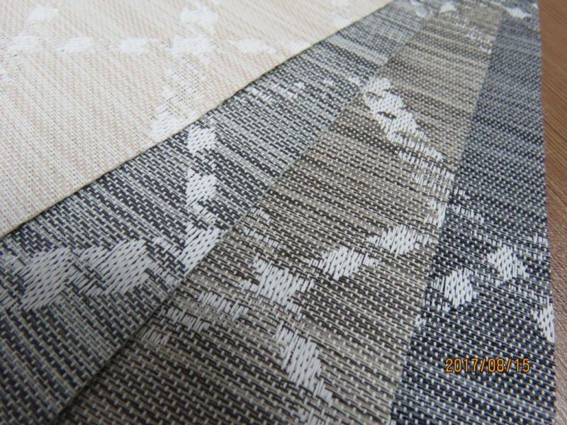 Jacquard Solar Shade Fabric, Jacquard Solar Shading Fabric, Solar 75% Blackout Blinds in Linen Curtain Fabric Jacquard, White Coating Blackout Sunscreen Roller