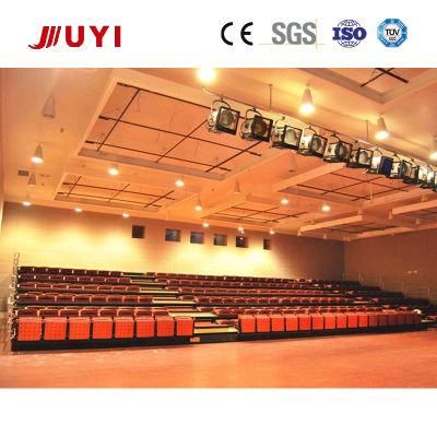 Grandstand Telescopic Expand Bleacher Modern Factory Price Indoor Theater Bleacher Seating with Backs Fabric Seat with Wooden Shell Jy-780