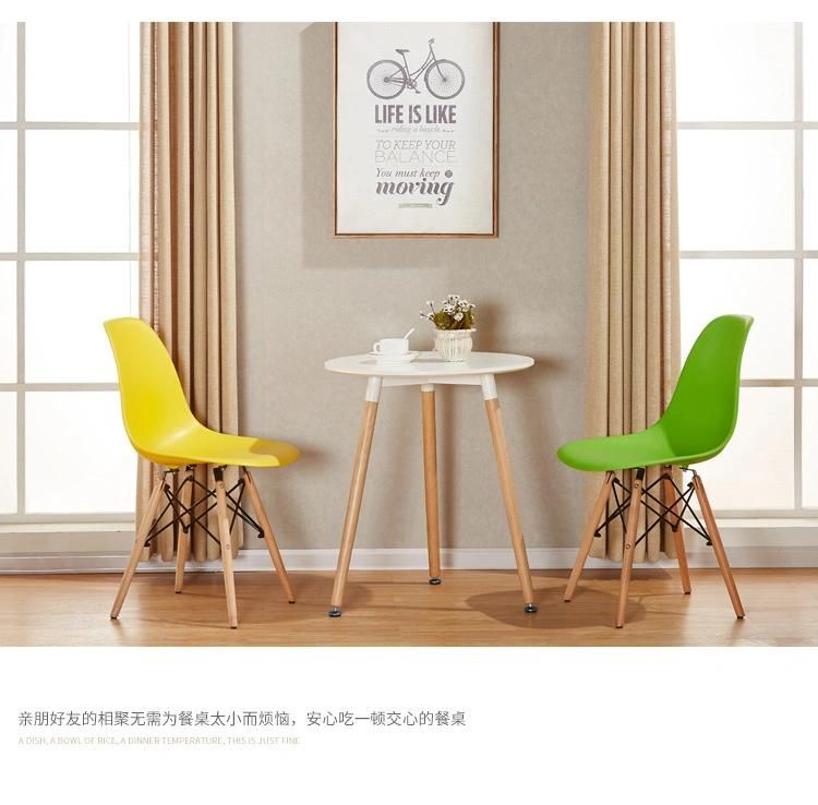 Promotion Home Furniture Nordic Wooden Leg Plastic EMS Dining Chair for Dining Room