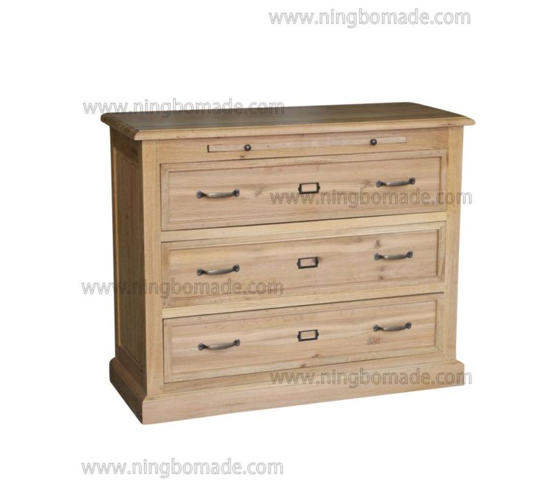 Nordic Country Farm House Design Furniture Light Nature Oak Three Drawers Chest