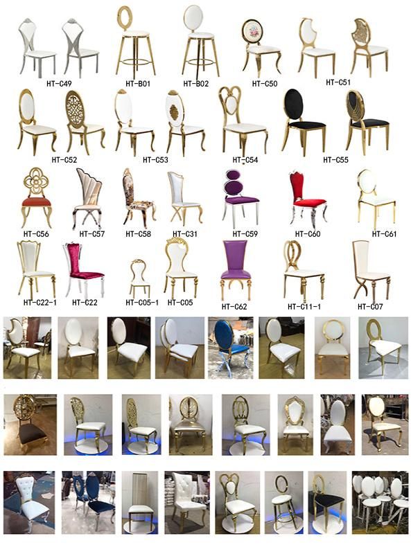 Hotel Hall Party Gold Stainless Steel Wedding Chair in Stock Metal Stacking Restaurant Chiavari Dining Banquet Event Chair